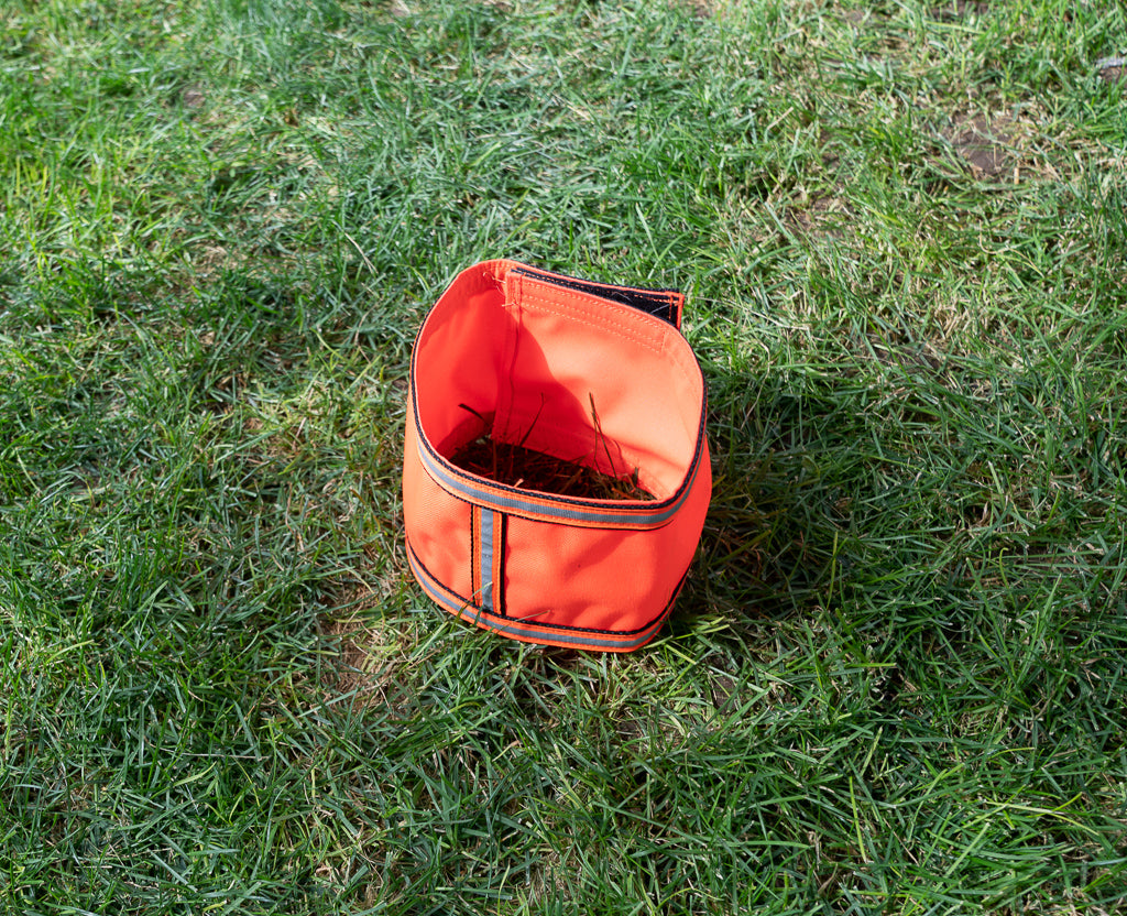 High Visibility Neckband – Blaze Orange Safety for Pack Goats