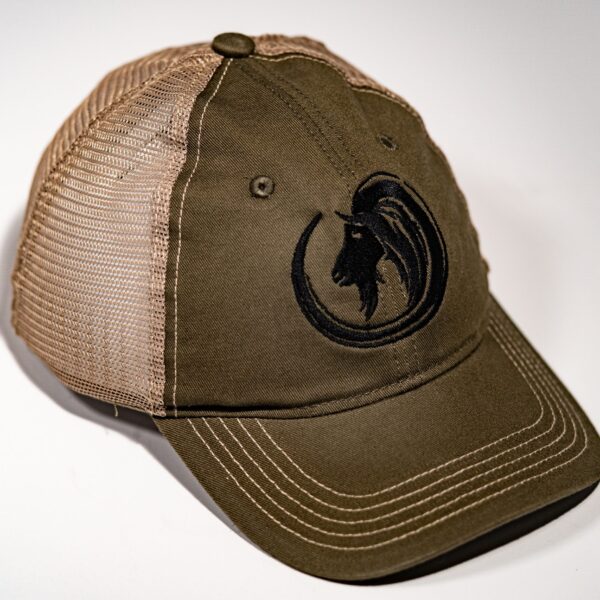 Olive Goat Head Hat