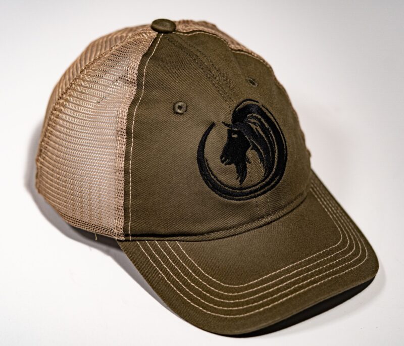 Olive Goat Head Hat